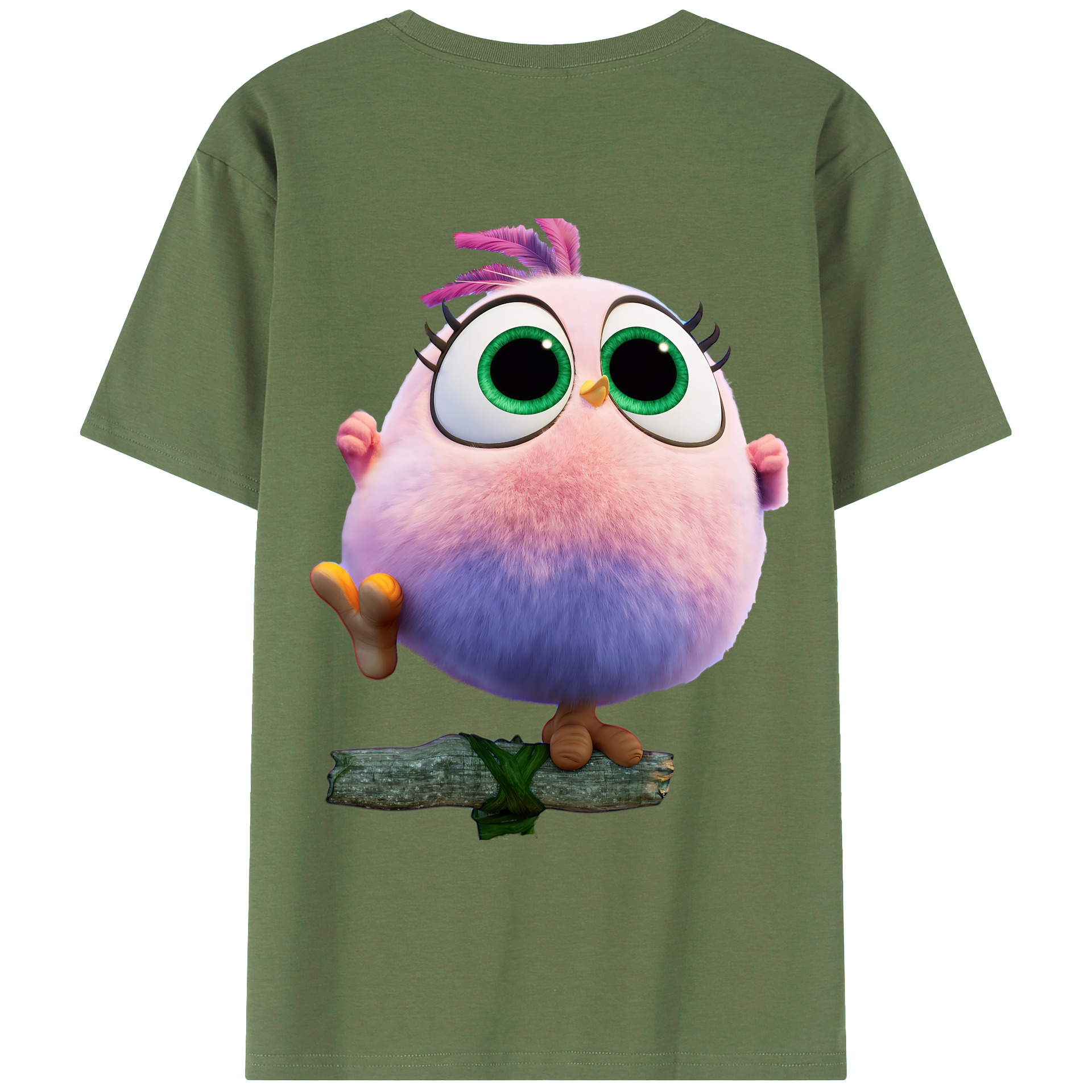 （画像用） Angry Birds アングリーバード 綿100％ メンズ半袖Tシャツ（バックプリント） 通気性